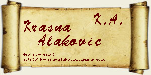 Krasna Alaković vizit kartica
